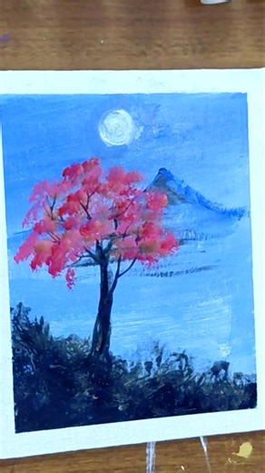 “Moonlit Serenity 🌕🎨”“Whispers of the Night Sky”“Blossoms Under the Full Moon#viralvideo #viralshort