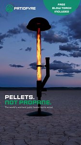 Go green with Metro Jetlamp! Wood pellet-powered, superior warmth, blazing style, USA-made, and a lifetime warranty. | Patiofyre