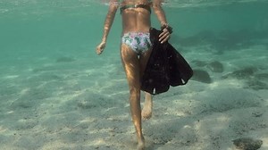 Beautiful Woman Bikini Walking On Sandy Stock Footage Video (100% Royalty-free) 3675902137 | Shutterstock