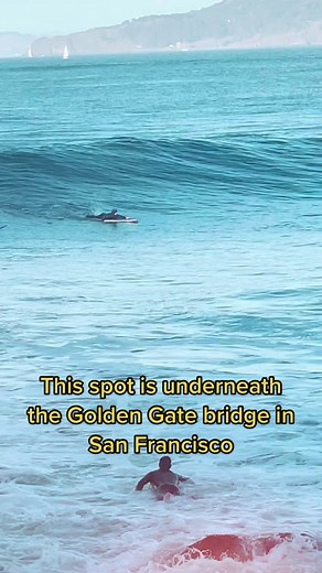 Underneath the Golden Gate bridge in San Francisco ☀️ • Dec 26, 2021 #surfing #fyp #goldengatebridge #goldengate #sanfrancisco #surfer #longboardsurfing #fortpoint #yerbabuena