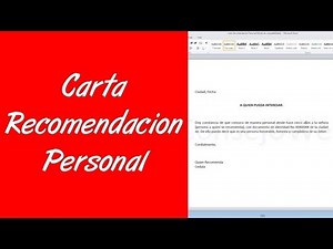 Como hacer una carta de recomendacion personal en word 2010