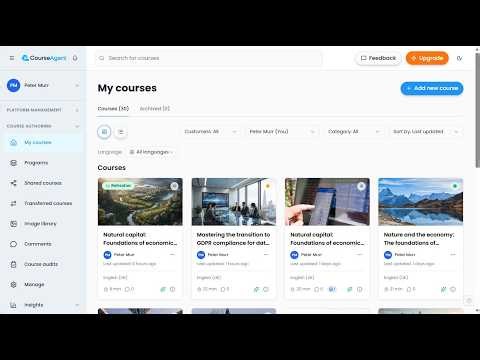 Create a refresher course in one click — CourseAgent