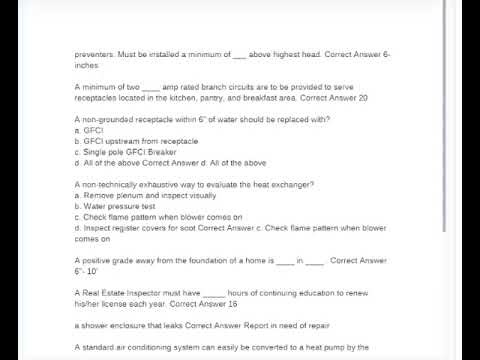 2026/2027|Professional Home Inspector Exam NHIE - TREC Questions with correct Answers