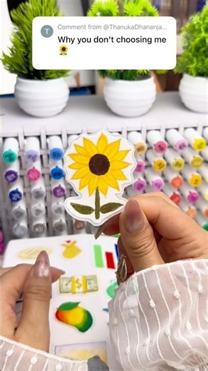 Choosing My Favorite Sticker 🌻 #art #diy #sticker #craft #drawing #youtubeshorts #stickerart