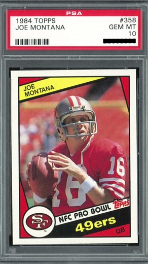 1984 Topps Joe Montana PSA 10 non Rookie Iconic 1984 sets record $975 overtaking $894 sale Jan 2022