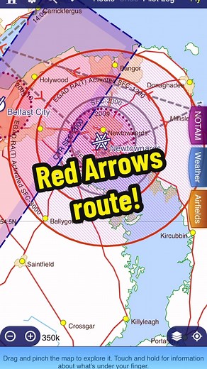 Red Arrows Flight Route Over Northern Ireland