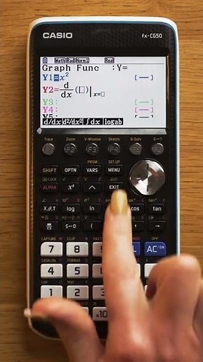 [Casio fx-CG50 tutorials] Graphing a Derivative #shorts