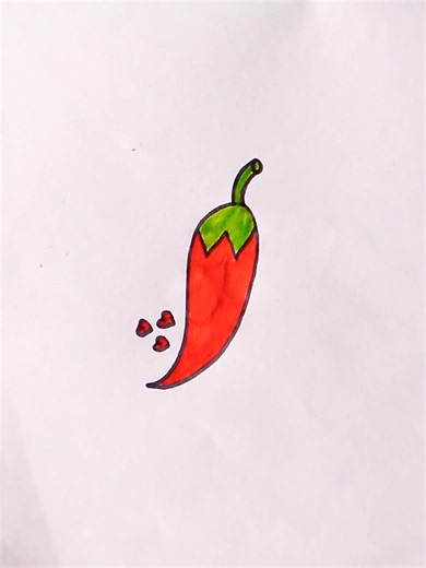 Easy Red Chili Drawing Tutorial for Beginners