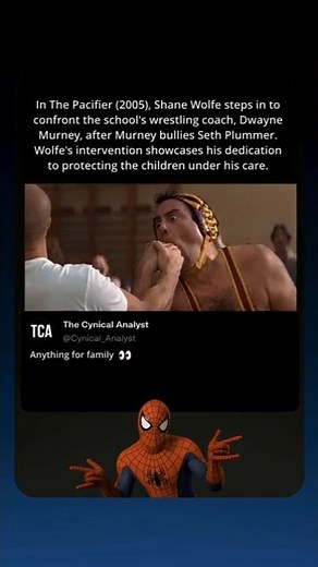 In The Pacifier 2005, Shane Wolfe confronts the bullying wrestling coach