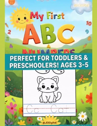 ABC Tracing Workbook for Preschoolers – Learn Letters and Numbers (Digital Download)