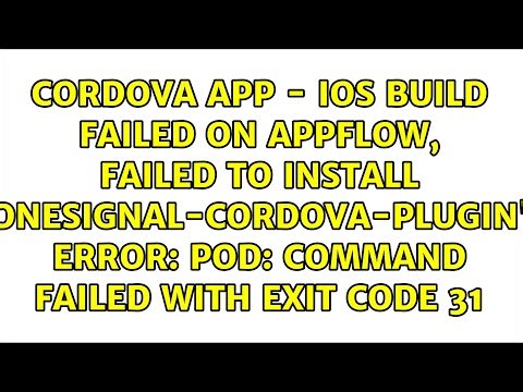 Error: pod: Command failed with exit code 31