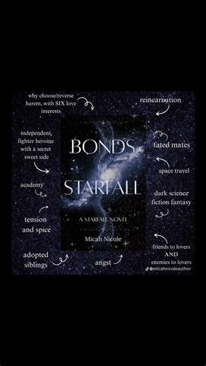 ⭐️Bonds of Starfall, on kindle unlimited #booktok #booktube #romancebooks #romantasy #reverseharem