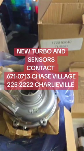 NEW TURBOS AND SENSORS! ----------------------------- ● OPEN EVERYDAY : MON-FRI 8AM-5PM SAT 8AM-2PM SUN 8AM-12PM HOLIDAYS 8AM-12PM LOCATIONS: ● Chase Village: 135 Southern Main Road Carapichaima - 671-0713/ 288 0749 ● Caroni Savannah Road- Corner Caroni Savannah Road and Beckles Street 225-2222/ 273-0544 ●We Now DELIVER To Your Home, Office or Garage! ●We Also Ship Items Abroad! ●For Deliveries CONTACT 477-0820/