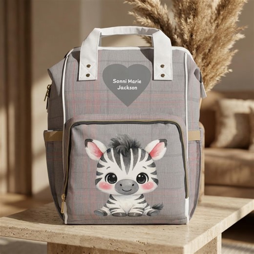 Personalized Safari Diaper Bag for Boy/girl | Custom Baby Name Backpack | Baby Shower Gift - Etsy