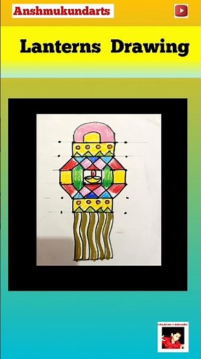 How To Draw Lanterns From Tangled || Lanterns Draw Kare Traingles Se 🤩#shorts #ytshorts
