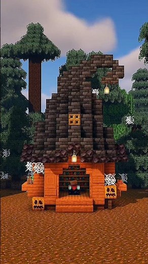 Minecraft Halloween Build Hacks - Tutorial #minecraft #shorts