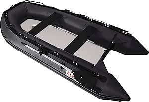 ALEKO Inflatable Boats Heavy Duty Raft Fishing Boat Dinghy (320, Inflatable Deck, Black)