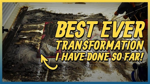 Relaxing black rug cleaning experience