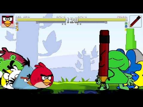 Team Angry Birds vs. Team BFDI 8v8 Absolute War (Angry Birds VS. BFDI) | M.U.G.E.N