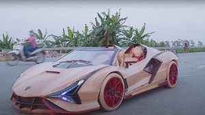 Watch: This Master Craftsman Carved a Mini Lamborghini Sían Out of Wood