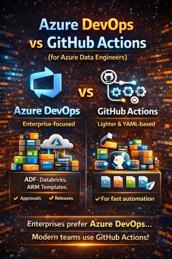 Azure DevOps vs GitHub Actions (for Azure Data Engineers)