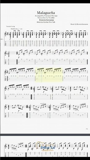 Malagueña by Ernesto Lecuona (Arranged by Francisco Tárrega) - For Guitar Lessons for Beginners