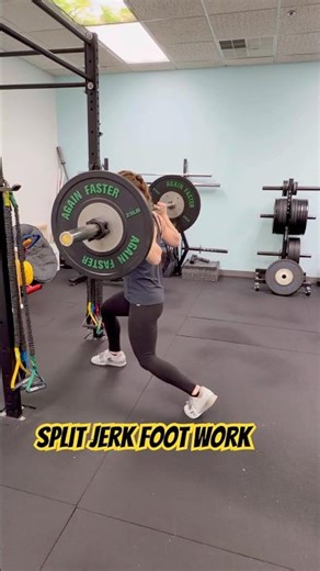 Barbell No OH Split Jerk Foot Work #jerk #olympiclifting