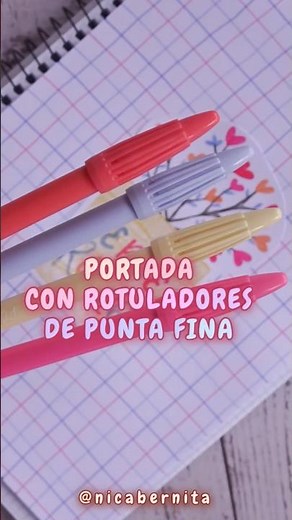 PORTADA AESTHETIC con "FINELINERS" 💖 CARÁTULA PARA DIARIO O BULLET JOURNAL #apuntesbonitos