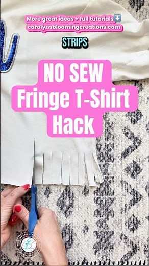 No Sew Custom T-Shirt with Fringe #fashionhacks