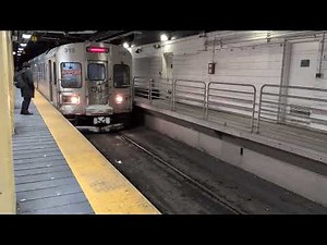 Cleveland RTA Red Line train approaching temporary platform at Tower Center station