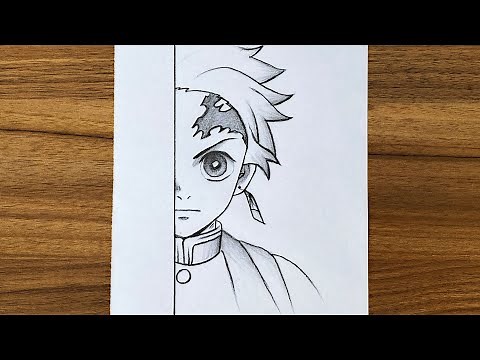 How to draw Tanjiro Kamado step by step || How to draw anime || Easy drawing videos