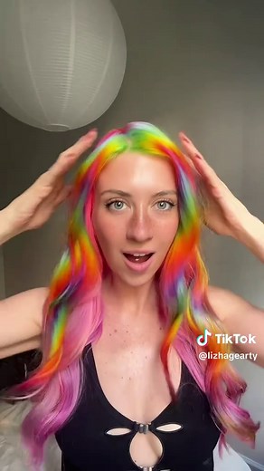 RAINBOW PRISM FAIRY HAIR 🌈🐬✨ if zara larsons midnight sun was a hair color… #dyemyhairwithme #hairtutorial #hairdye #prismhair #rainbowhair @Arctic Fox
