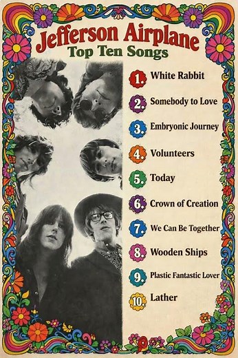 Jefferson Airplane Top Ten songs