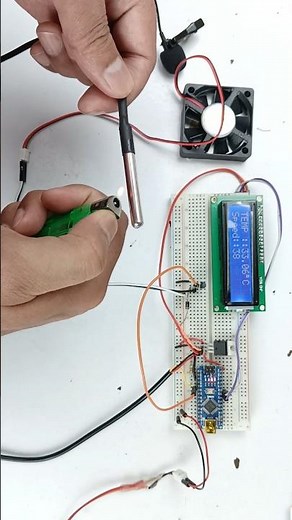Temperature control dc fan #arduino #studentprojects #temperaturesensor