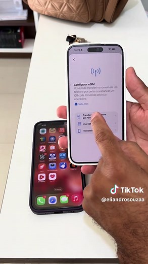 Como transferir chip físico para virtual no iPhone