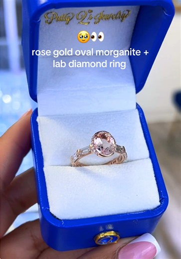 Stunning Rose Gold Oval Morganite and Lab Diamond Ring