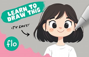 【Procreate】新手级教程 手把手一步步教你绘制可爱卡通女孩插画 from Art with Flo