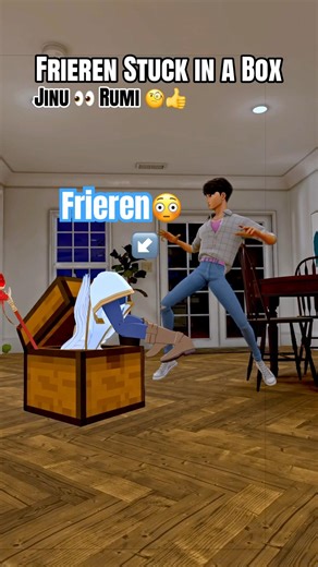 Frieren Stuck in a Box 📦 (Jinu 👀 Rumi 🧐) #frieren #kpopdemonhunters #poppyplaytime #vrchat #fyp