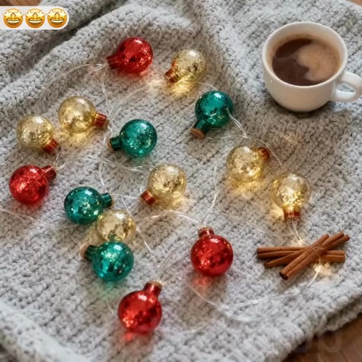 96K views · 86 reactions |  Sparkle & Shine with Glass Bauble Magic! Drape these elegant string lights anywhere for a cozy, festive glow. Perfect for trees, mantels, or creating a holiday photo wall! ✨ Link in comments!  | Next Deal Shop | Facebook