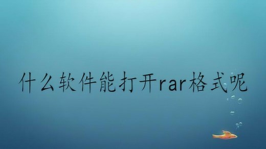 什么软件能打开rar格式呢