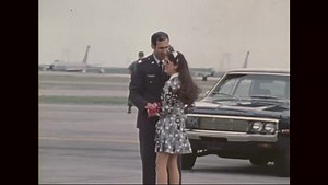 Released POW officer is greeted by the family at Travis Air Force Base - 1973, United States of America