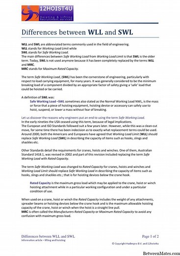 WLL和SWL之间的差异 - 物理 2026