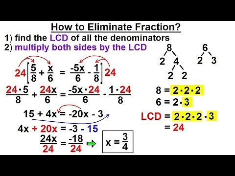 Algebra - Ch. 1: Linear Equation (8 of 21) How to Remove Fractions? From Equations