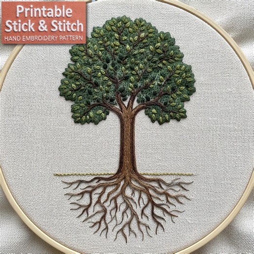 Tree of Life Embroidery Pattern – Botanical Roots, Zen Nature Art (PDF Pattern) - Etsy