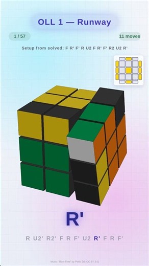 【OLL 1】Runwayの解き方 #OLL #ルービックキューブ #Speedcubing