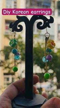 Diy Korean mismatch earrings/how to make Korean earrings at home #diy #mismatch #earrings #korean