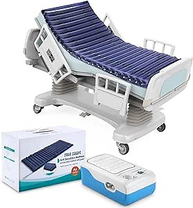 Alternating Pressure Mattress for Sores Prevention, Anti-Decubitus Air Pad With Low Noise Pump System for Hospital Beds, Disassemblable