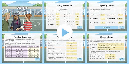 Year 6 Algebra Maths Warm-Up PowerPoint