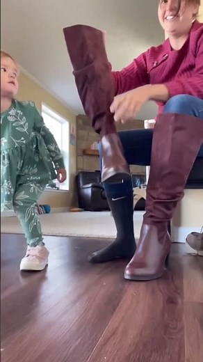 Mom Life in 30 Seconds: Fall OOTD with Wide Calf Boots