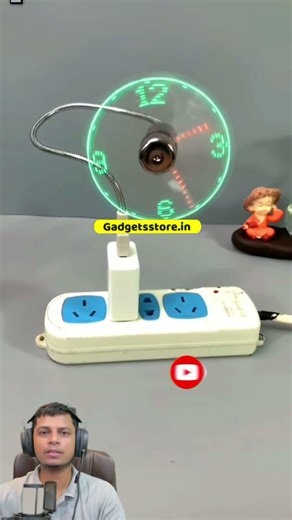 Usb Electrical Digital Fan Watch Flexible Time Clock Fan with LED Light Usb Electrical Digital Fan